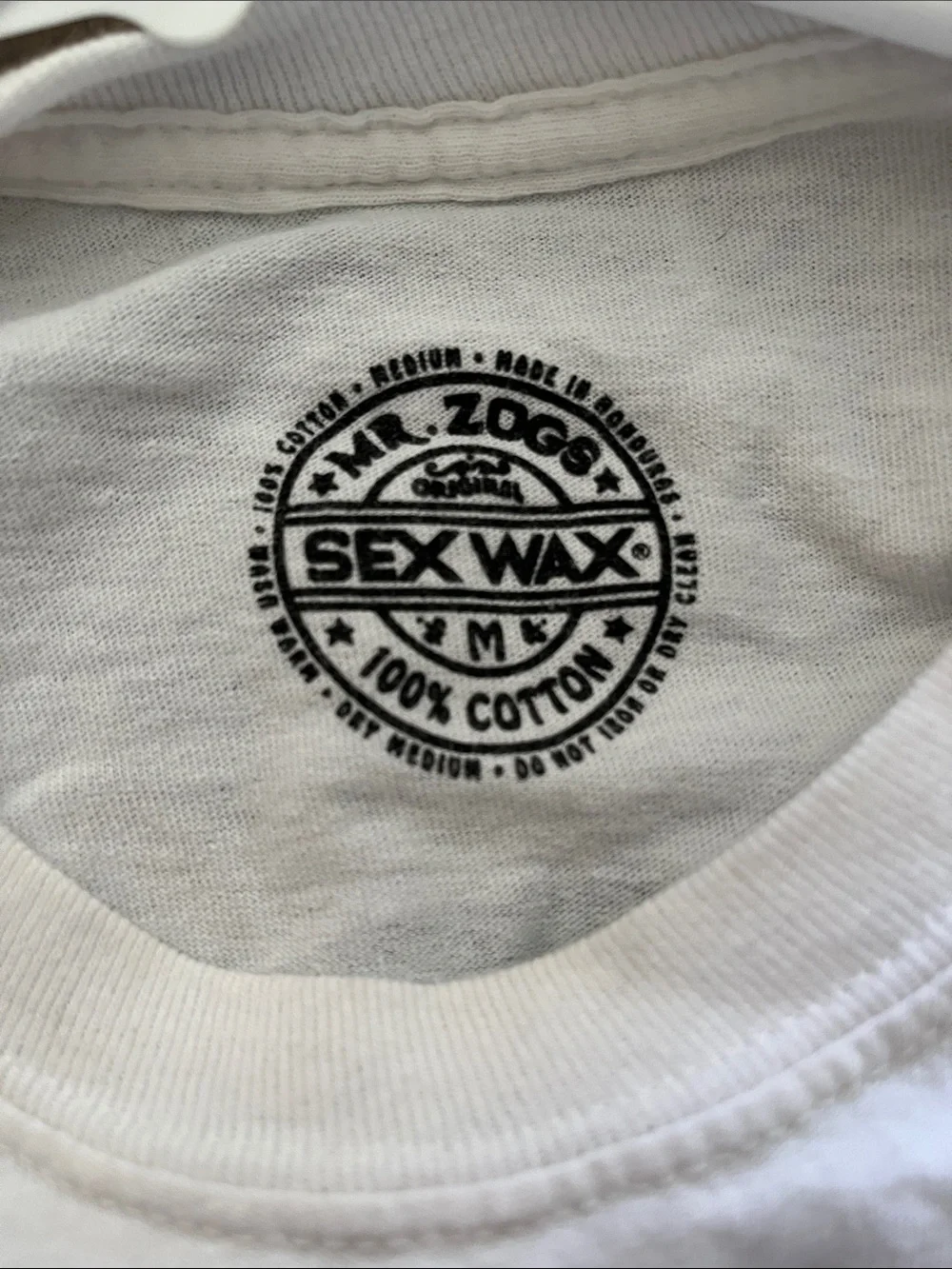 Mr. Zoggs Sex Wax White Long-Sleeve Crewneck Shirt - Picture 3 of 5